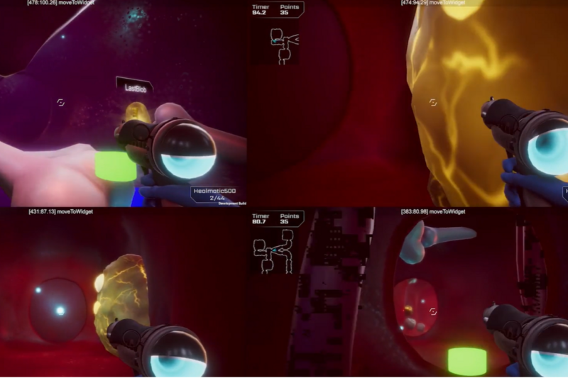 Screenshot of game testing for a shooting game
