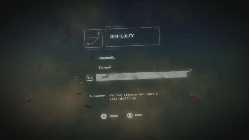 Difficulty menu