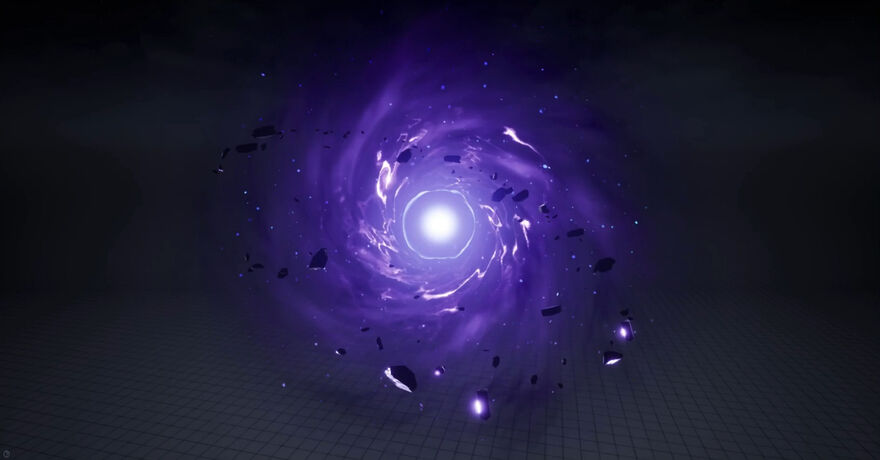 Glowing light with swirling around it - black hole