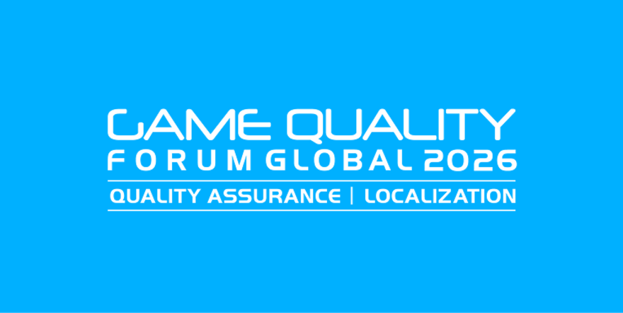 Game Quality Forum Global 2026 Logo on blue background logo