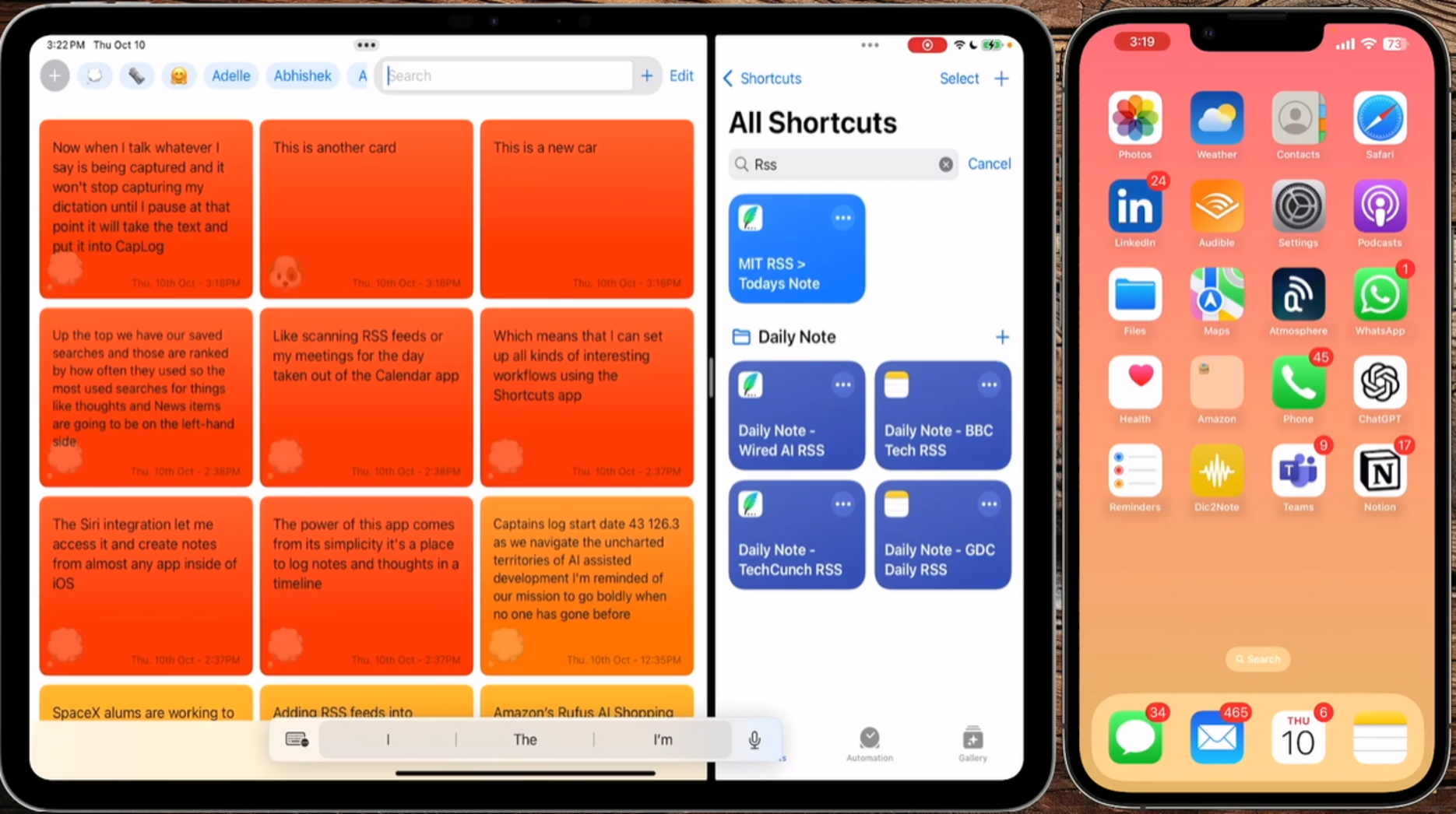 Image of a screen share showing the process to build an app.