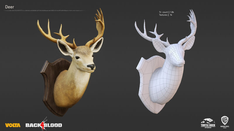 deer head on wall concept art