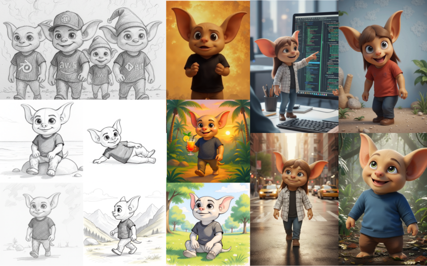 AI generated characters created with open and closed‑source technology 