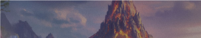A volcano with lava flowing