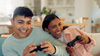 Couple playing a game together 