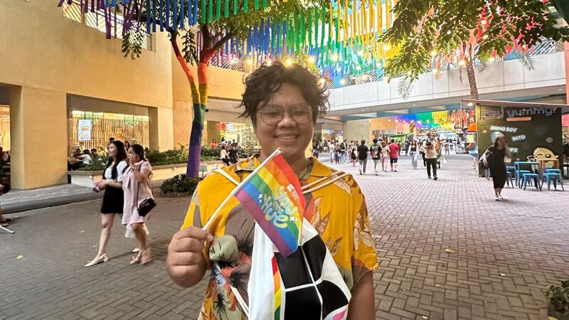 person celebrating pride