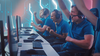 A team of gamers cheering