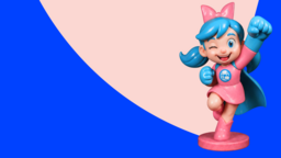 Lexi with a blue background