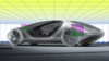 A digital model of a car in a virtual environment
